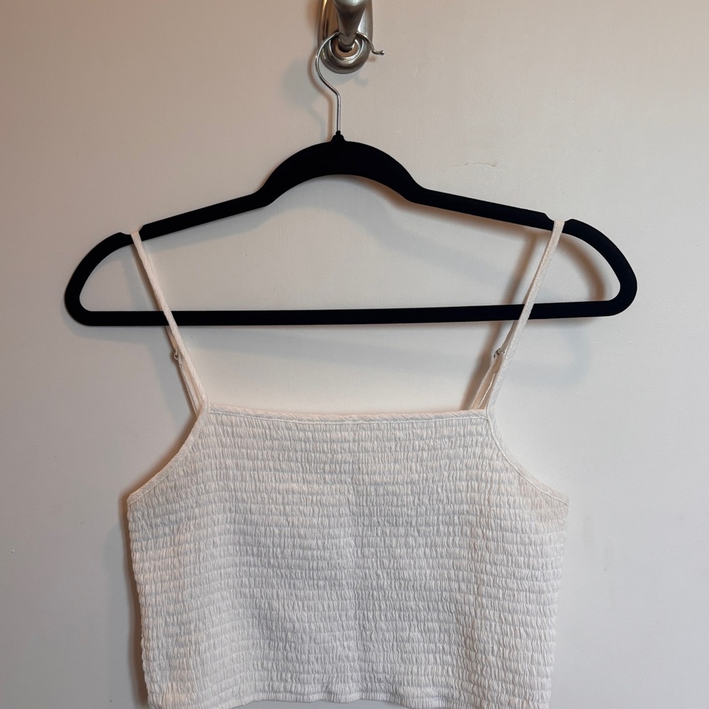 White mahina Adjustable Crop top